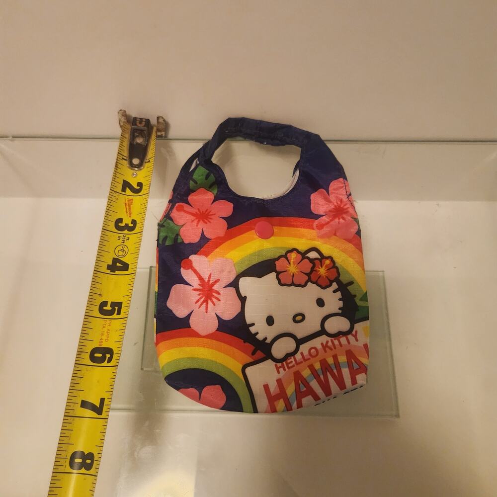 Hello Kitty Aloha Hawaii Exclusive Rainbows & Hibiscus Foldable Tote Bag